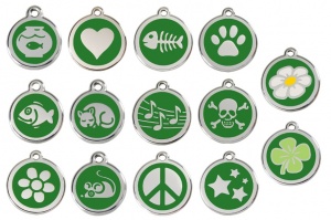 Green Engraved Cat ID Tags