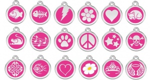 Hot Pink Engraved Cat ID Tags