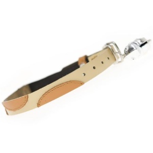 Jo Jo Cream Leather Designer Cat Collar