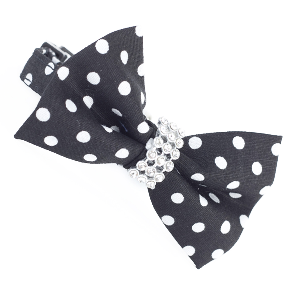Black Spotty Bow Tie Cat Collar