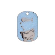 Light Blue Sleeping Cat Glitter Cat Tag