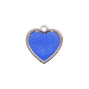 Blue Heart Glitter Cat Tag