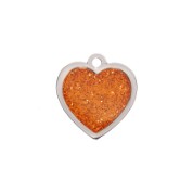 Orange Heart Glitter Cat Tag