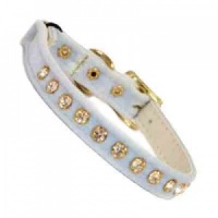 Baby Blue Velvet Diamante Cat Collar