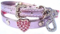 Candy Pink Swarovski Heart Cat Collar by Puchi