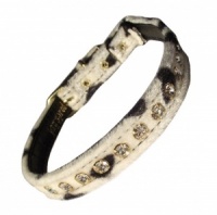 Cow Print Velvet Diamante Cat Collar