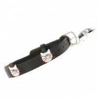 Felix Black Leather Designer Cat Collar