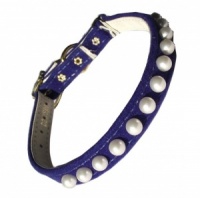 Royal Blue Pearl Cat Collar