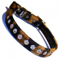 Tiger Velvet Diamante Cat Collar