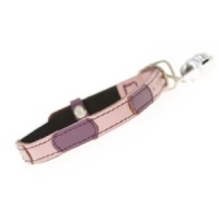 Togo Pink Leather Cat Collar