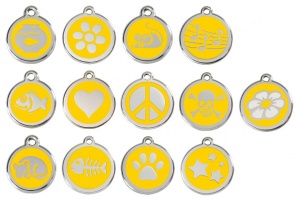 Yellow Engraved Cat ID Tags