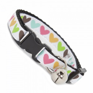 Multi Colour Hearts Cat Collar
