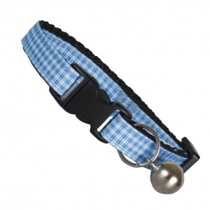 New Check Gingham Cat Collar - Blue