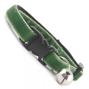 Angelica Green Velvet Cool Cat Collar