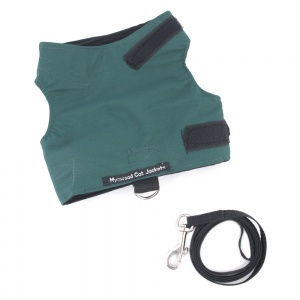 Green Escape Proof Cat Harness and Lead