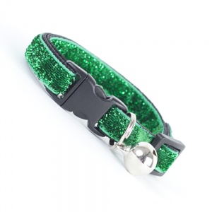 Green Glitter Velvet Cool Cat Collar