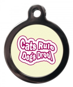 Cats Rule Dogs Drool Cat ID Tag