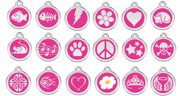 Hot Pink Engraved Cat ID Tags
