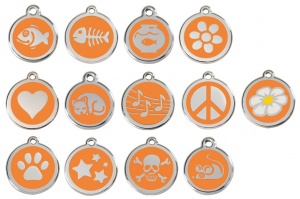 Orange Engraved Cat ID Tags