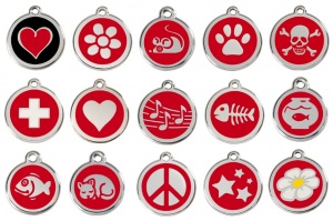 Red Engraved Cat ID Tags