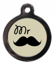 Mr Moustache Cat ID Tag