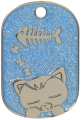 Blue Sleeping Cat Glitter Cat Tag