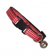 New Check Gingham Cat Collar - Red