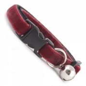 Claret Red Velvet Cool Cat Collar