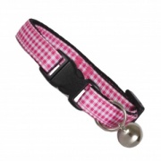 New Check Gingham Cat Collar - Pink