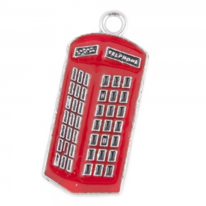 Red Telephone Box Cat Collar Charm