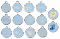 Light Blue Engraved Cat ID Tags