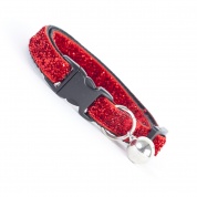 Red Glitter Velvet Cool Cat Collar